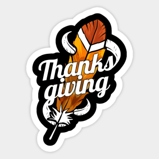 Beautiful Turkey Feather Thanksgiving Sticker